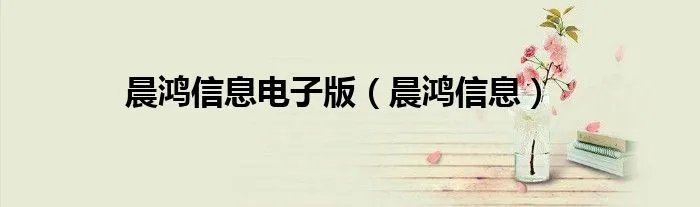 晨鸿信息电子版（晨鸿信息）