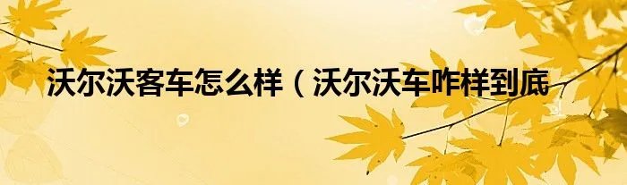 沃尔沃客车怎么样(沃尔沃车咋样到底