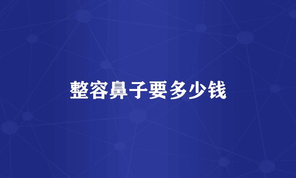 整容鼻子要多少钱