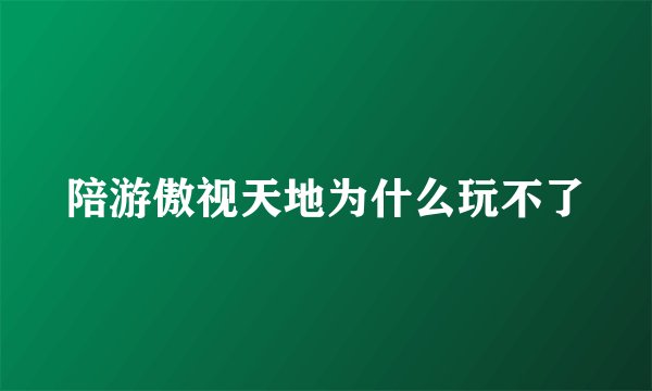 陪游傲视天地为什么玩不了