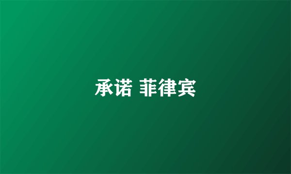 承诺 菲律宾