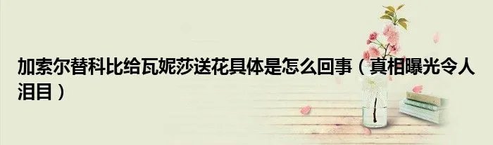 加索尔替科比给瓦妮莎送花具体是怎么回事（真相曝光令人泪目）