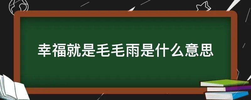 幸福就是毛毛雨是什么意思