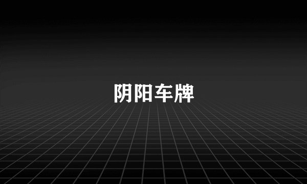 阴阳车牌
