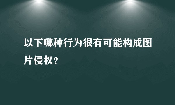 以下哪种行为很有可能构成图片侵权？