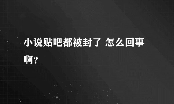 小说贴吧都被封了 怎么回事啊？