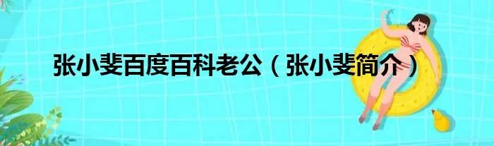 张小斐百度百科老公(张小斐简介)