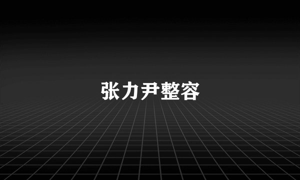 张力尹整容