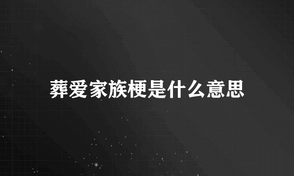 葬爱家族梗是什么意思