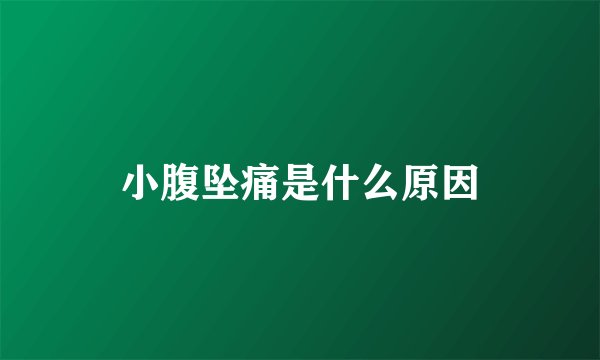 小腹坠痛是什么原因