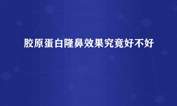 胶原蛋白隆鼻效果究竟好不好