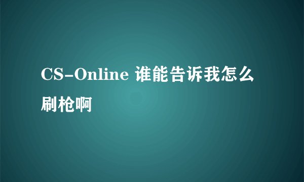 CS-Online 谁能告诉我怎么刷枪啊