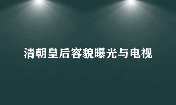 清朝皇后容貌曝光与电视