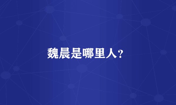魏晨是哪里人？
