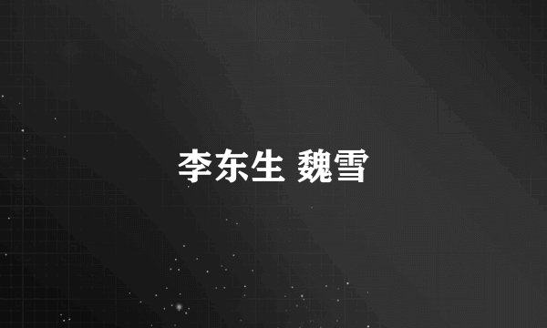 李东生 魏雪