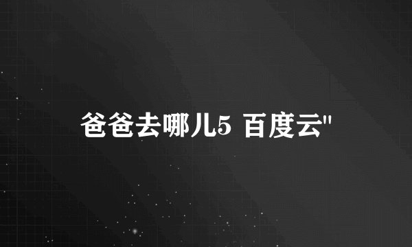爸爸去哪儿5 百度云