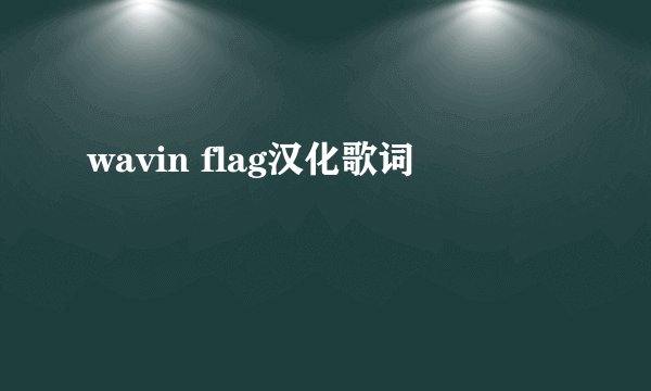 wavin flag汉化歌词