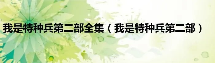 我是特种兵第二部全集（我是特种兵第二部）