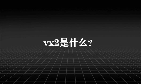 vx2是什么？