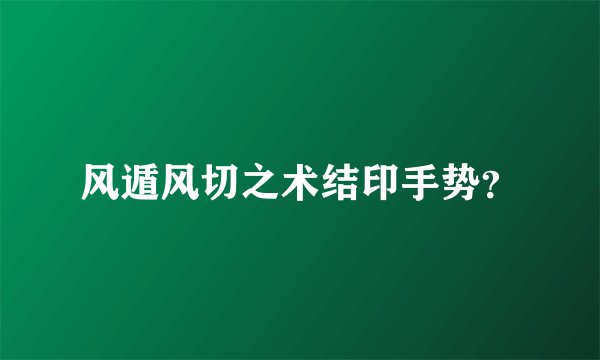 风遁风切之术结印手势？