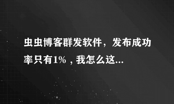 虫虫博客群发软件，发布成功率只有1% , 我怎么这么倒霉啊，买到了一个垃圾软件！