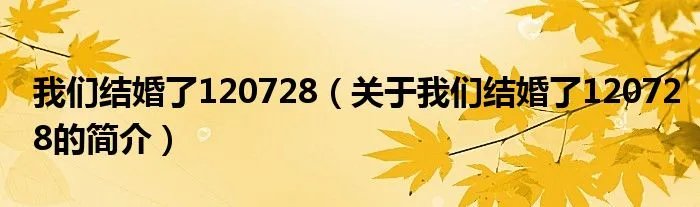 我们结婚了120728（关于我们结婚了120728的简介）