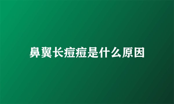 鼻翼长痘痘是什么原因