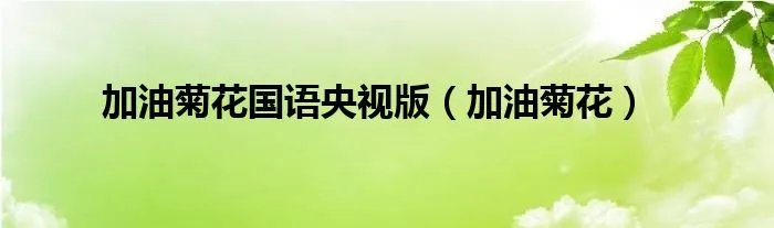 加油菊花国语央视版（加油菊花）