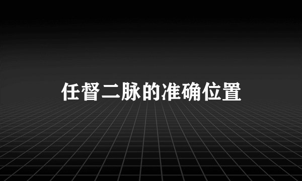 任督二脉的准确位置