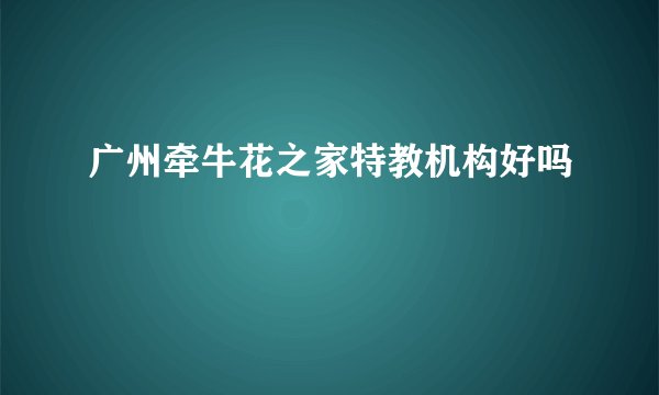 广州牵牛花之家特教机构好吗