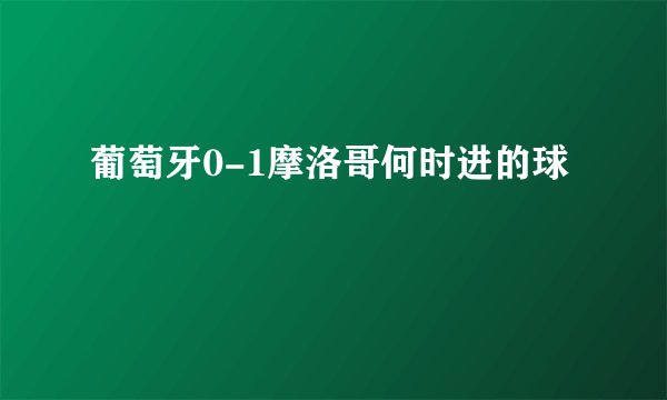 葡萄牙0-1摩洛哥何时进的球