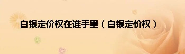 白银定价权在谁手里（白银定价权）