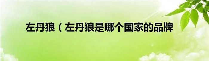 左丹狼（左丹狼是哪个国家的品牌
