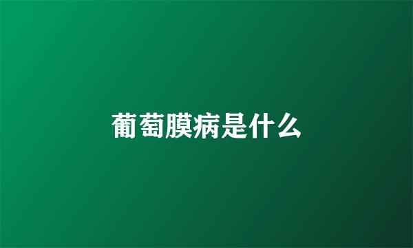 葡萄膜病是什么