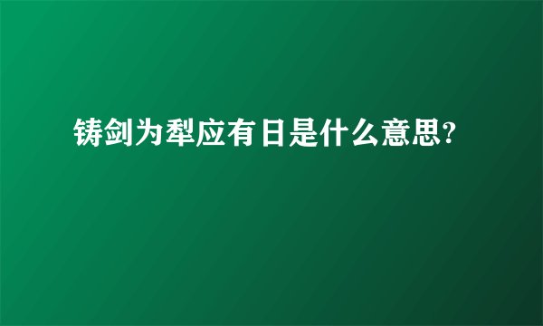 铸剑为犁应有日是什么意思?