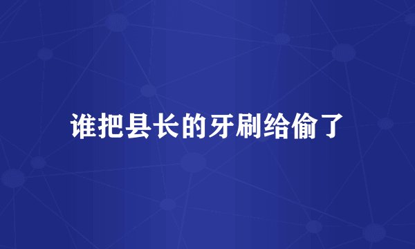 谁把县长的牙刷给偷了