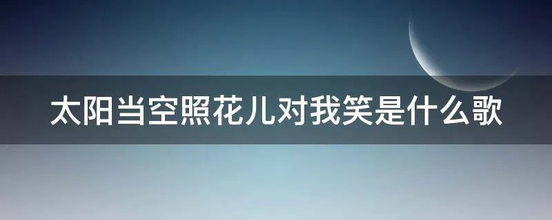 太阳当空照花儿对我笑是什么歌