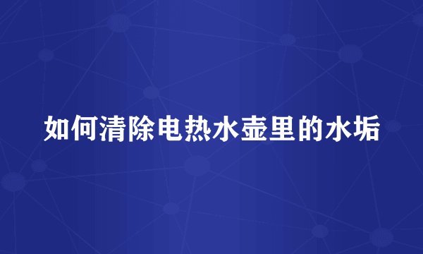 如何清除电热水壶里的水垢