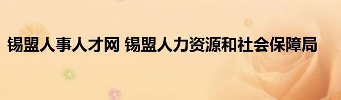 锡盟人事人才网 锡盟人力资源和社会保障局