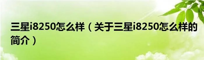 三星i8250怎么样（关于三星i8250怎么样的简介）