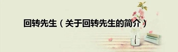 回转先生（关于回转先生的简介）