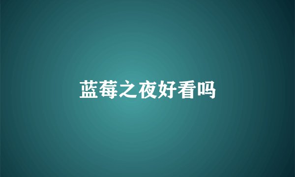蓝莓之夜好看吗