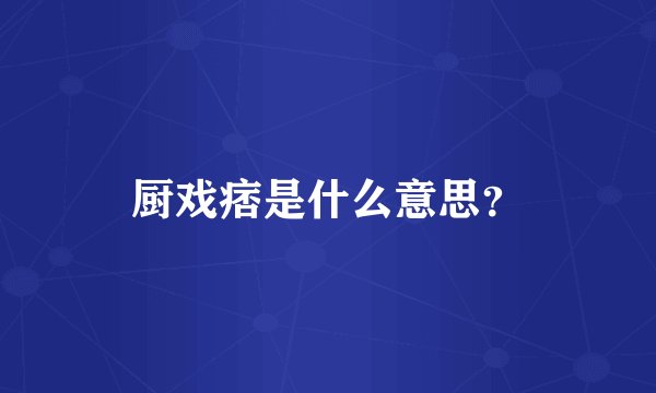 厨戏痞是什么意思？