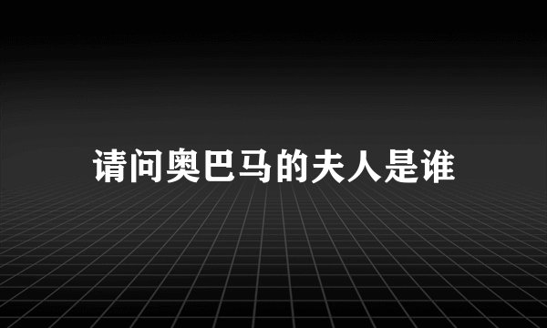 请问奥巴马的夫人是谁
