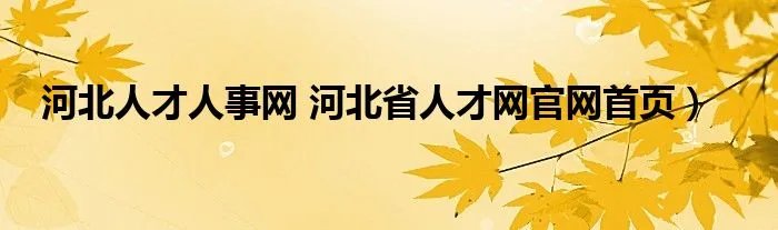 河北人才人事网 河北省人才网官网首页）