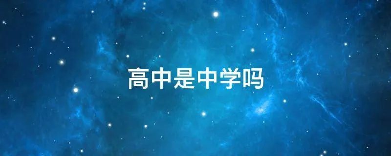 高中是中学吗