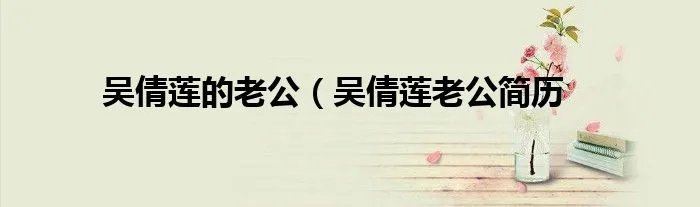 吴倩莲的老公（吴倩莲老公简历