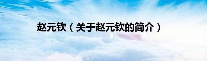 赵元钦（关于赵元钦的简介）