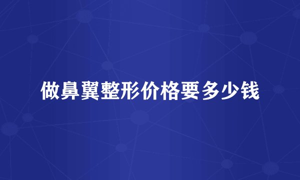 做鼻翼整形价格要多少钱