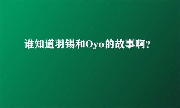 谁知道羽锡和Oyo的故事啊？